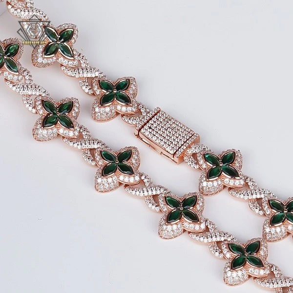 moissanite tennis chain green zircon